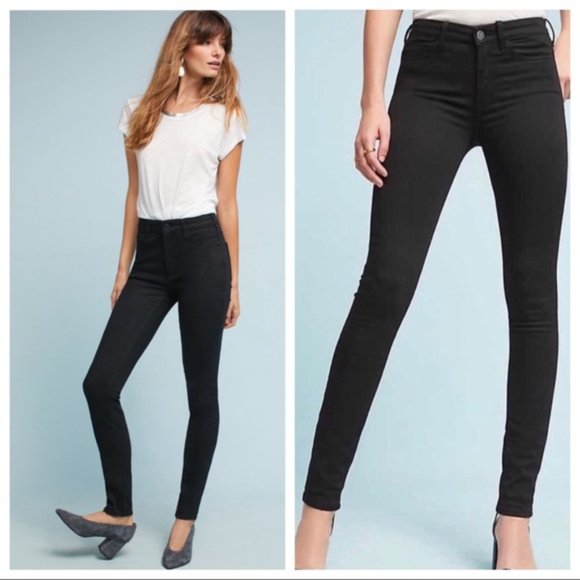 ✨️HP✨️Anthropologie Pilcro and the Letterpress Serif Black Stretch Jeans Size 26 - Picture 1 of 8